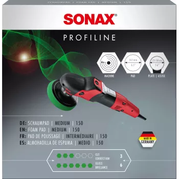 SONAX PROFILINE 150 gąbka polerska piankowa, średnia, zielona