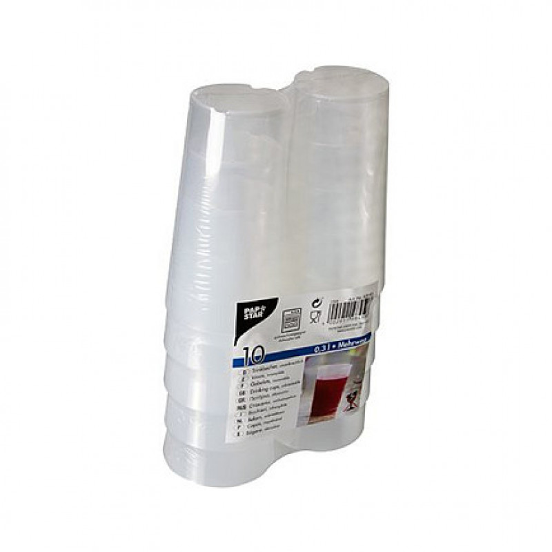 PAPSTAR Wielorazowy kubek do picia 7 cm 0,3 l przezroczysty