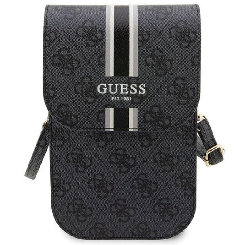 Torebka na telefon Guess 4G Stripe, czarna