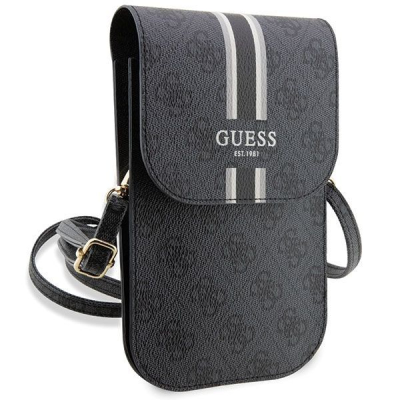 Torebka na telefon Guess 4G Stripe, czarna