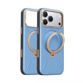 Etui TORRAS Ostand Q3 VegSkin do iPhone 18 Pro Max / 17 Pro Max, kompatybilne z MagSafe, niebieskie