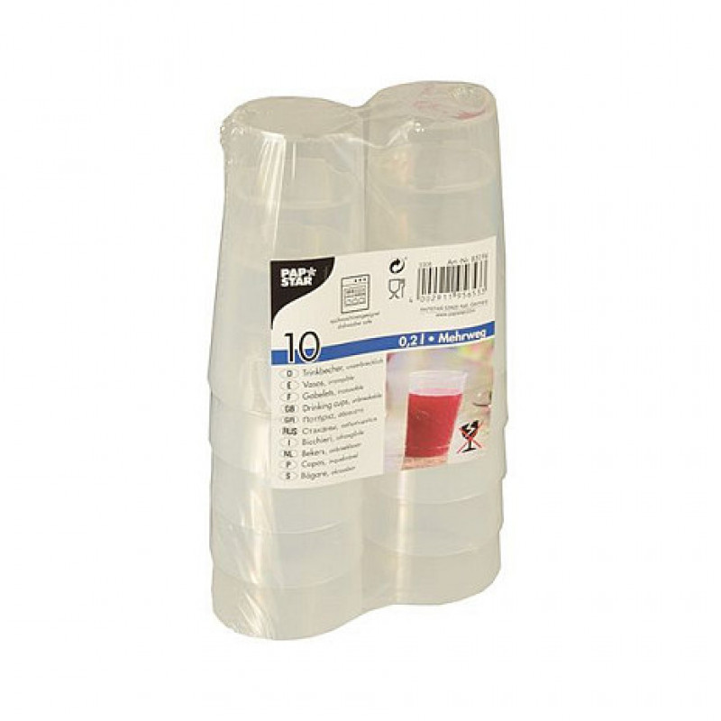 PAPSTAR wielorazowy kubek do picia 6,5 cm 0,2 l przezroczysty