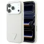 Etui Guess Grained Triangle Logo MagSafe do iPhone 18 Pro / 17 Pro, beżowe