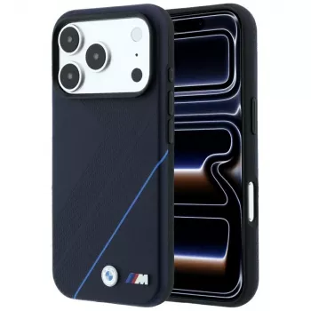 Etui MagSafe BMW M Tire Track Blue Line dla iPhone 18 Pro / 17 Pro, granatowy