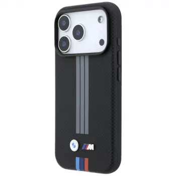 BMW M Quadrille Kevlar Anthracite & Tricolor Print Lines MagSafe Case for iPhone 18 Pro Max / 17 Pro Max, Black