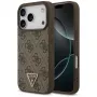 Etui Guess Leather 4G Triangle Strass MagSafe do iPhone 18 Pro / 17 Pro, brązowe
