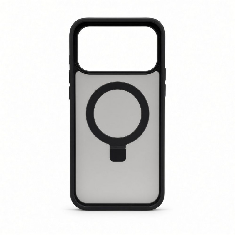 Evelatus Shield Case z MagSafe i podstawką do Apple iPhone 18 Pro Max, matowy pierścień, czarny
