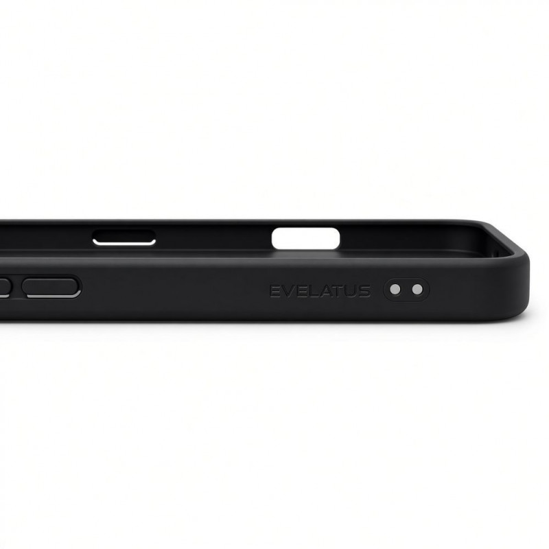 Evelatus Shield Case z MagSafe i podstawką do Apple iPhone 18 Pro Max, matowy pierścień, czarny
