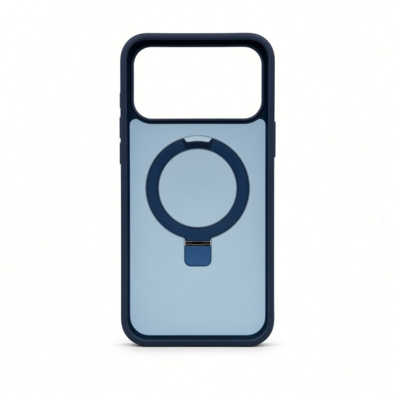 Evelatus Shield Case z MagSafe i podstawką do Apple iPhone 18 Pro Max, matowy pierścień, granatowy