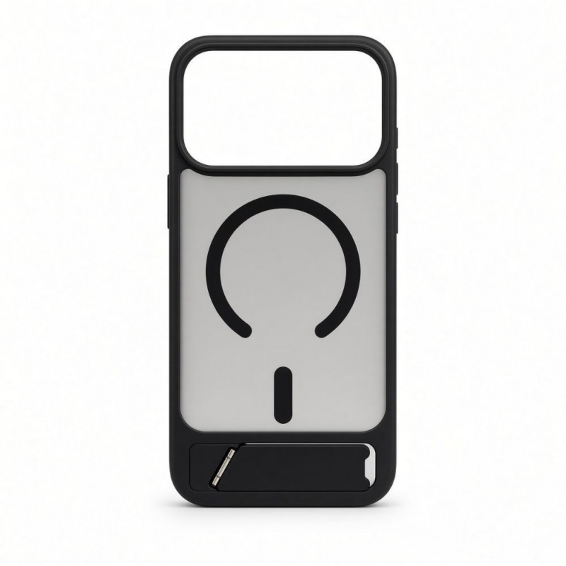 Evelatus etui MagSafe z powłoką gumową ze stojakiem do Apple iPhone 18 Pro Max, czarny