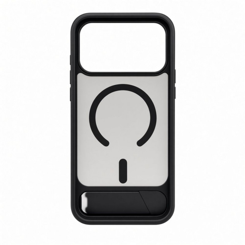 Evelatus etui MagSafe z powłoką gumową ze stojakiem do Apple iPhone 18 Pro Max, czarny