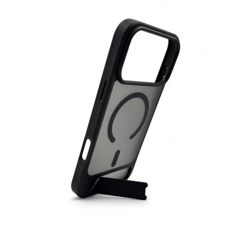 Evelatus etui MagSafe z powłoką gumową ze stojakiem do Apple iPhone 18 Pro Max, czarny