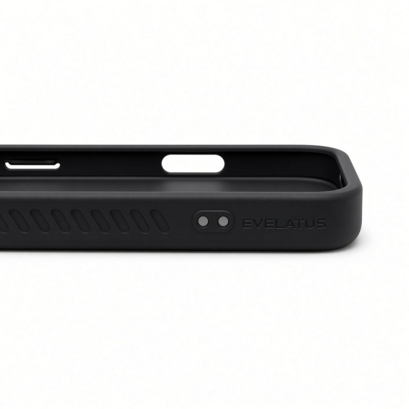 Evelatus etui MagSafe z powłoką gumową ze stojakiem do Apple iPhone 18 Pro Max, czarny