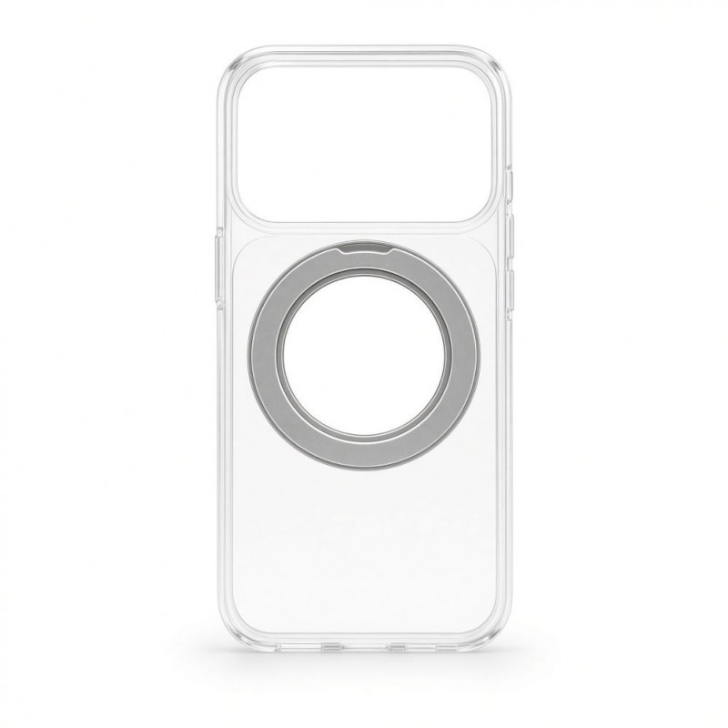 Evelatus Hybrid MagSafe etui ze stojakiem metalowym 360 dla Apple iPhone 18 Pro, PC+TPU, przezroczyste