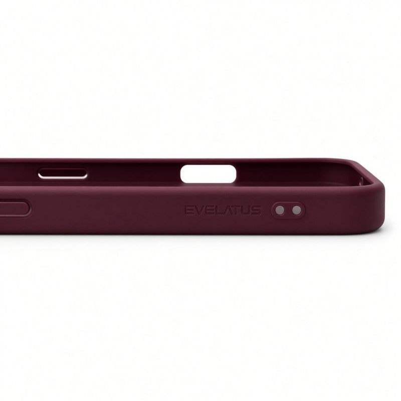 Evelatus Shield etui z MagSafe i podstawką do Apple iPhone 18 Pro, matowy pierścień, bordowy