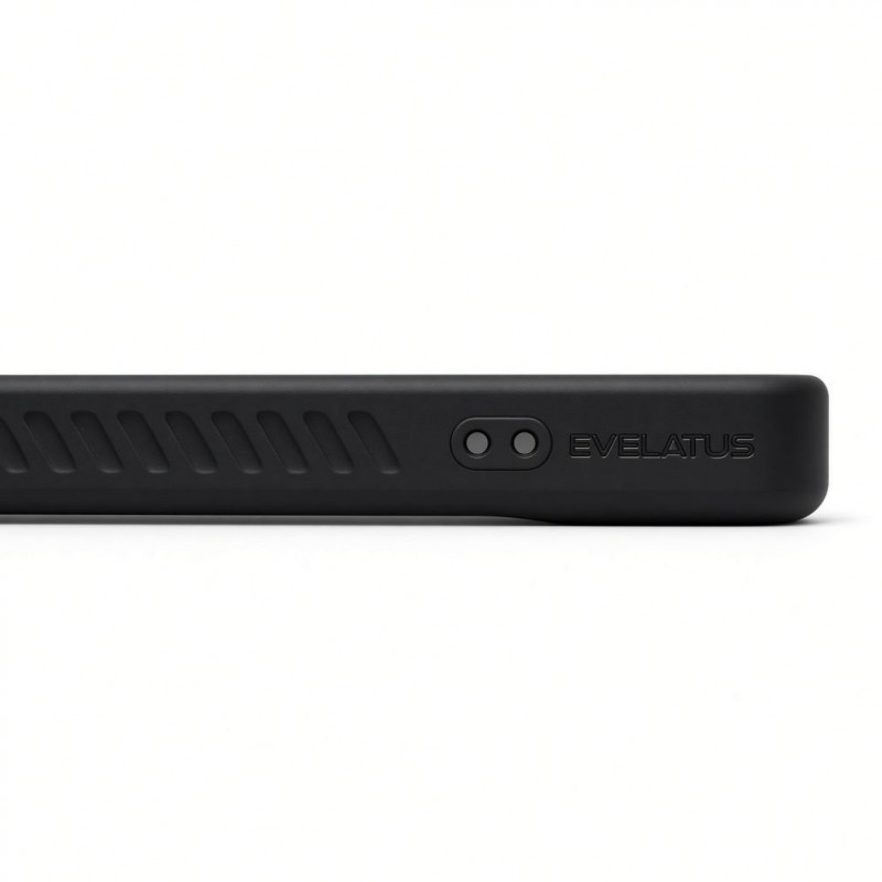 Evelatus etui MagSafe z podstawką pokryte gumą do Apple iPhone 18 Pro, czarny