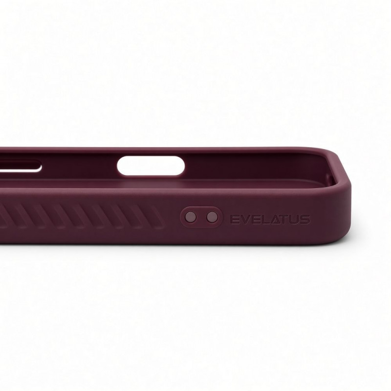 Evelatus etui MagSafe z powłoką gumową ze stojakiem do Apple iPhone 18 Pro, bordowe