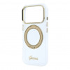 Guess HC MagSafe IML Ring Stand 360 Script Metal Logo etui na Apple iPhone 18 Pro, przezroczyste