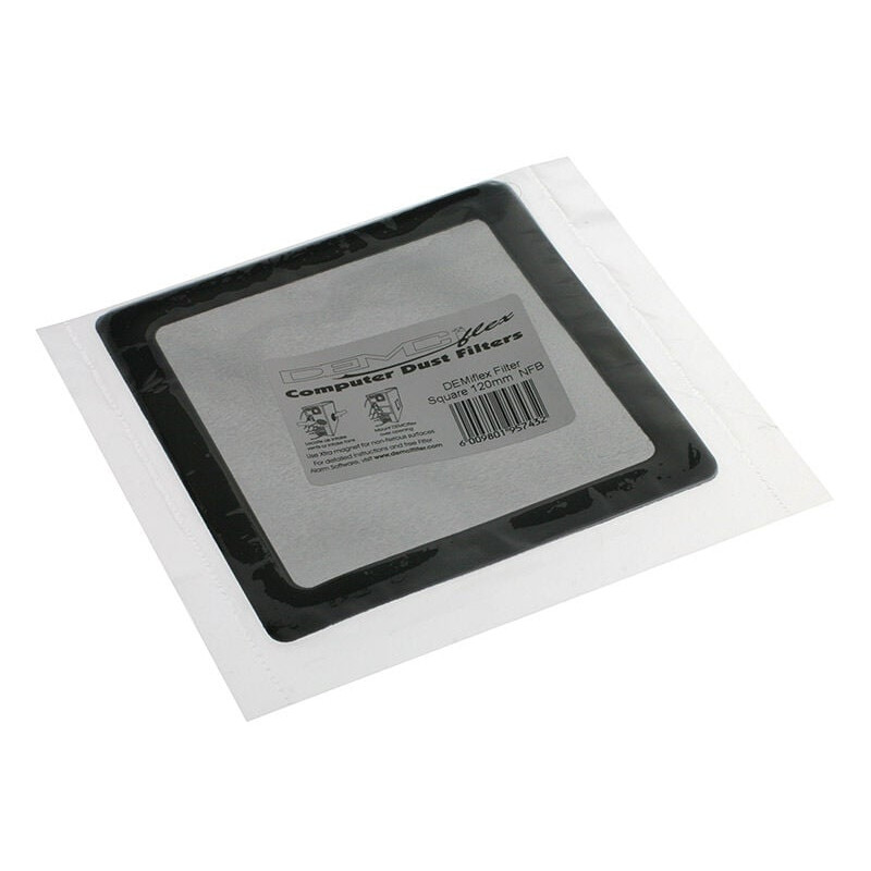 Filtr przeciwkurzowy DEMCiflex 120 mm, kwadratowy, czarny (129,4 x 129,4 mm)