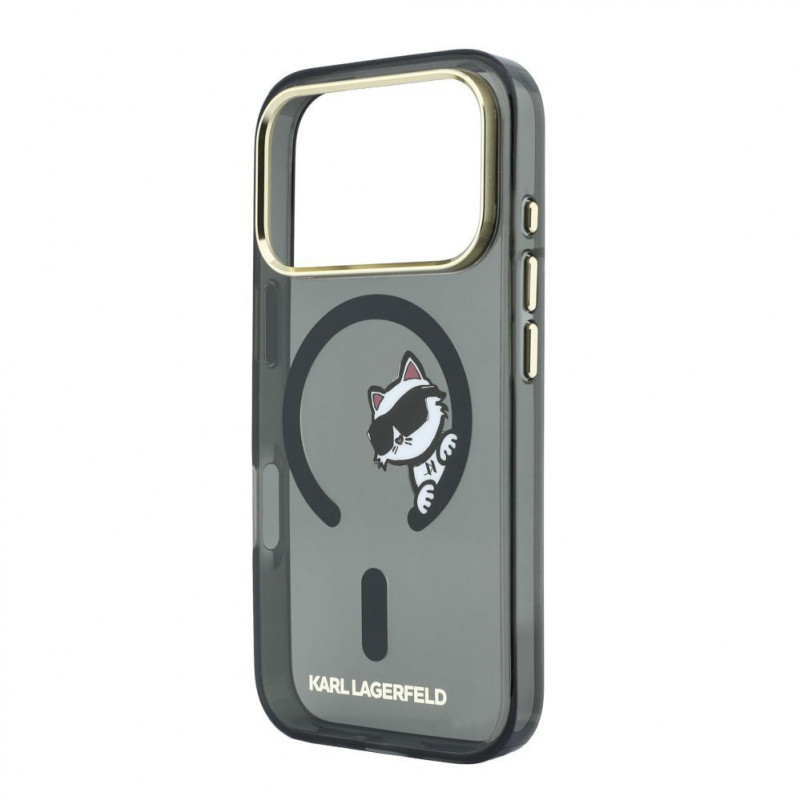 Etui Karl Lagerfeld HC MagSafe IML Peekaboo Print & Metal Frame dla Apple iPhone 18 Pro Max, czarny