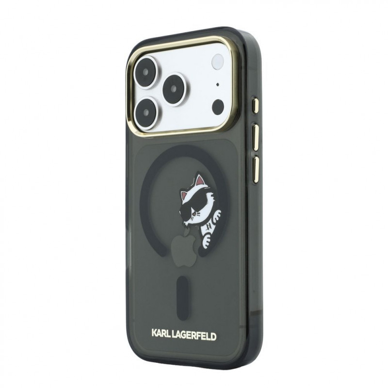 Etui Karl Lagerfeld HC MagSafe IML Peekaboo Print & Metal Frame do Apple iPhone 18 Pro, czarny