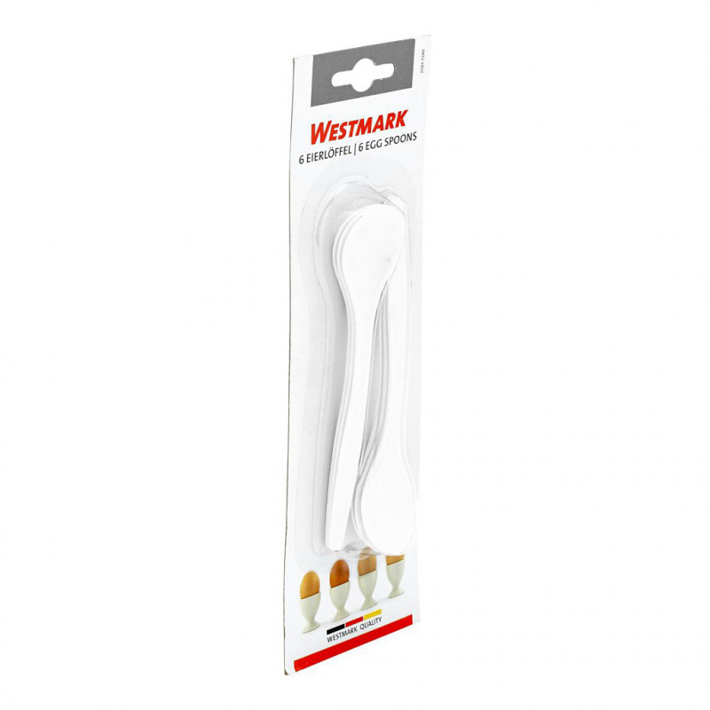 Łyżeczki do jajek Westmark, zestaw 6 szt., 14,5 cm, białe plastikowe