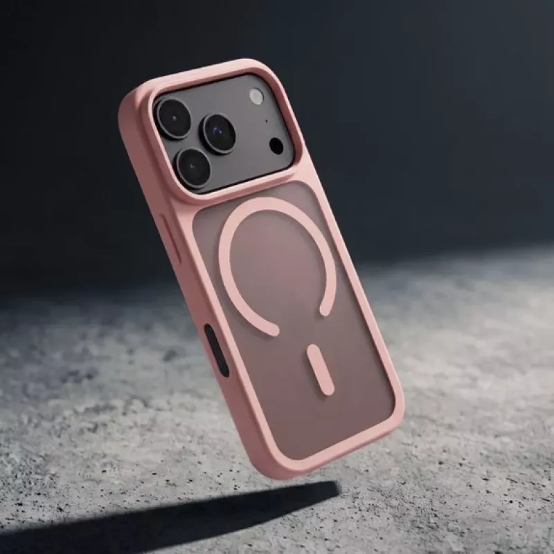 Crong Matte Magnetic MagSafe Case dla iPhone 18 Pro / 17 Pro, Różowy