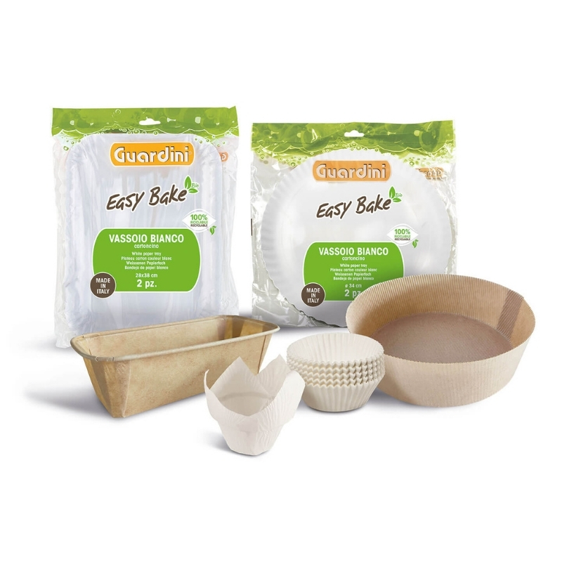Guardini Easy Bake Bio papierowe papilotki do babeczek, Ø 7 x 3 cm, białe, 100 szt.