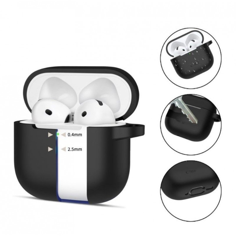 Etui Tech-Protect Silicone Hook do Apple AirPods 4, czarne
