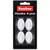 Haczyki owalne Sauber, 4 szt., 2,3x4 cm, białe