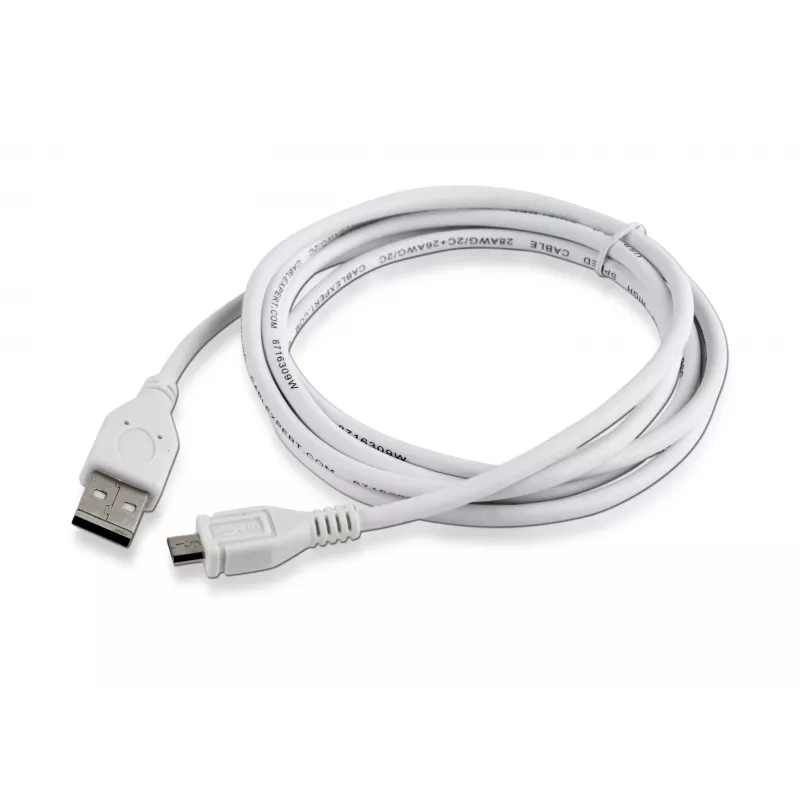 Kabel USB 2.0 A do Micro-USB B Gembird CCP-mUSB2-AMBM-6-W, 1,8 m, biały