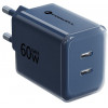 Ładowarka sieciowa Forcell F-Energy GaN III VT-60 60W PD QC 4.0+ 2x USB-C granatowa + kabel USB-C