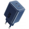 Ładowarka sieciowa Forcell F-Energy GaN III VT-60 60W PD QC 4.0+ 2x USB-C granatowa + kabel USB-C