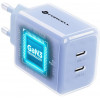 Forcell F-Energy GaN III VT-60 60W PD QC 4.0+ 2x USB-C ładowarka sieciowa niebieska + kabel USB-C