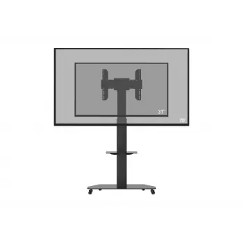 Wózek telewizyjny celexon Professional Adjust-3770MP do płaskich ekranów 32-70 cali (81,3-177,8 cm), anodowane aluminium i szkło mrożone, czarny