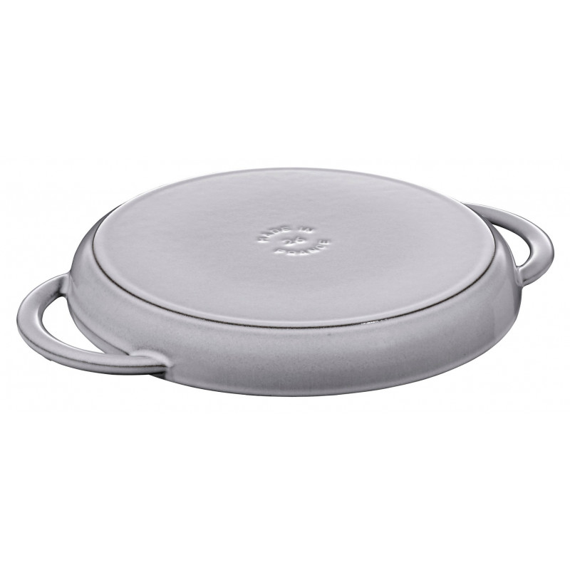 STAUB okrągła żeliwna patelnia grillowa z dwoma uchwytami 40509-522-0 - grafitowy 26 cm