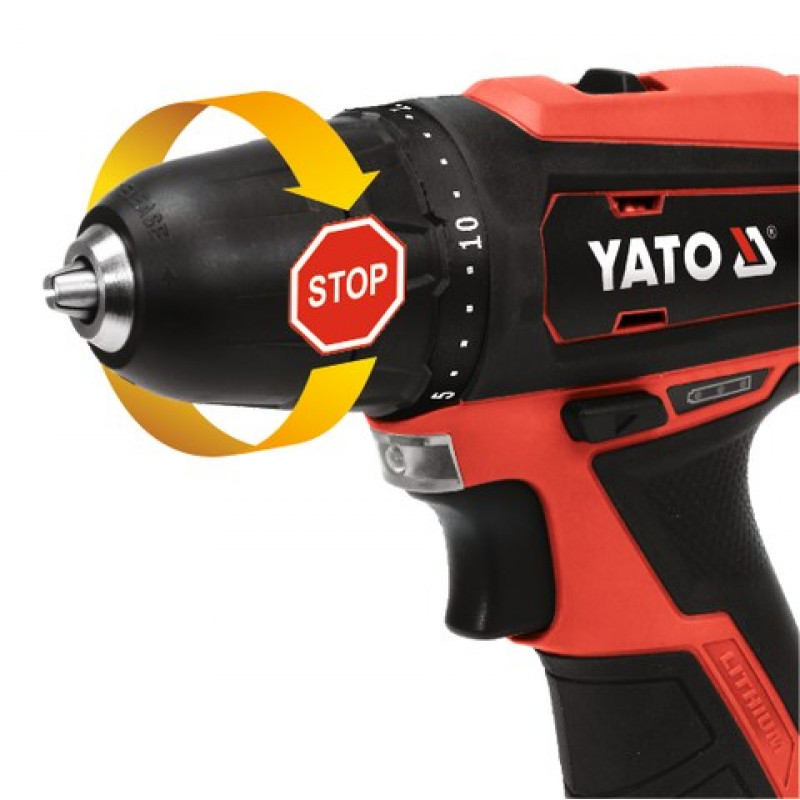 Wiertarko-wkrętarka akumulatorowa YATO YT-82901, 12 V, 30 Nm, 1 x 2,0 Ah Li-Ion