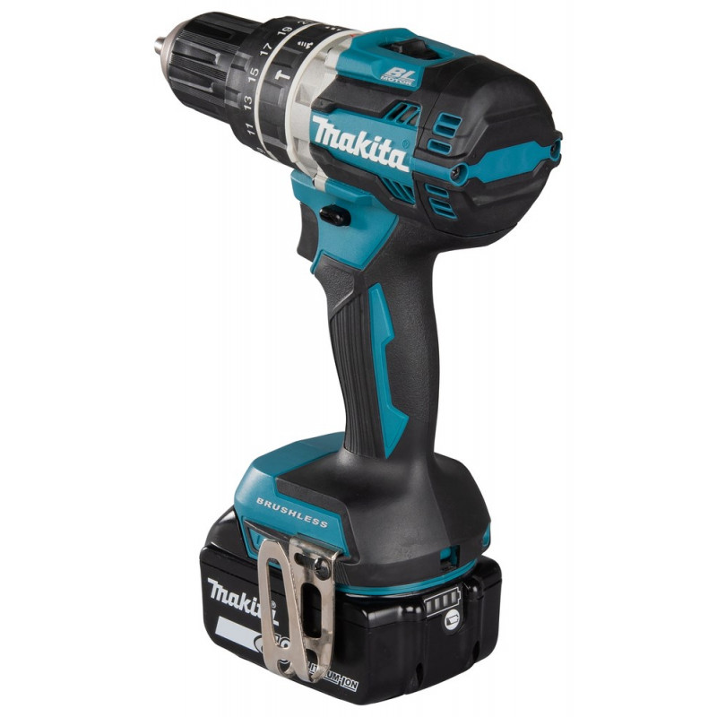 Makita DHP484RFJ Wiertarko-wkrętarka akumulatorowa, 2000 RPM, czarno-niebieska