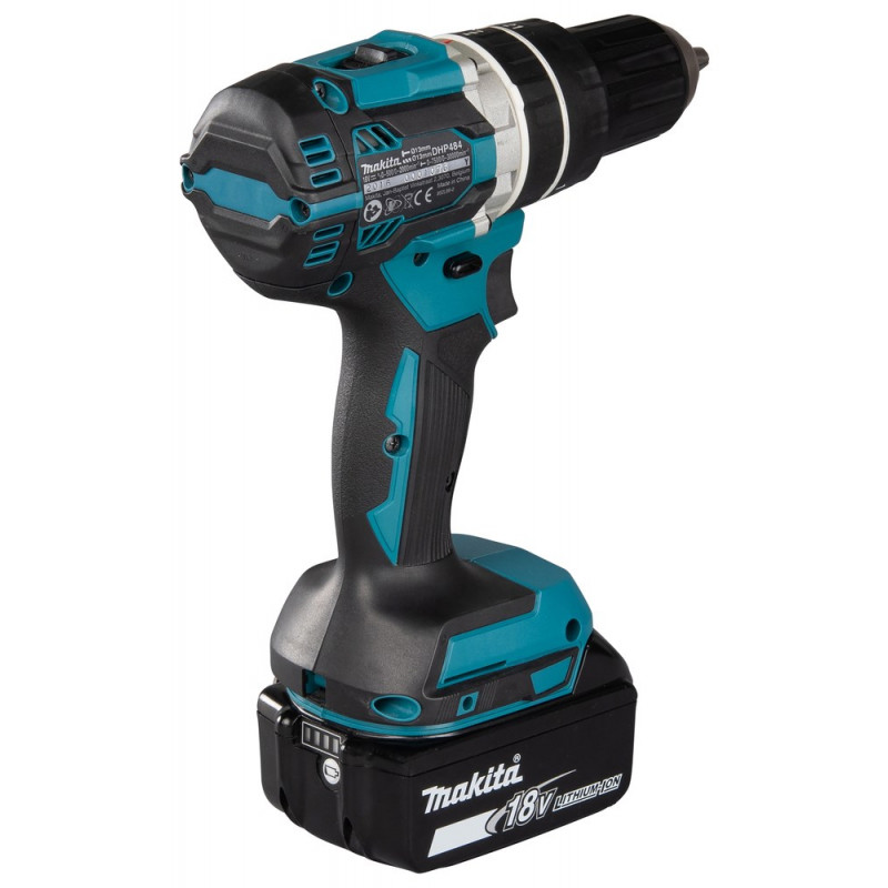 Makita DHP484RFJ Wiertarko-wkrętarka akumulatorowa, 2000 RPM, czarno-niebieska
