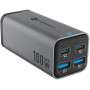 Ładowarka biurkowa Forcell F-Energy GaN III VT-49, 2x USB-C + 2x USB-A, PD, QC 4.0, 100 W, szara