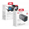 Ładowarka biurkowa Forcell F-Energy GaN III VT-49, 2x USB-C + 2x USB-A, PD, QC 4.0, 100 W, szara