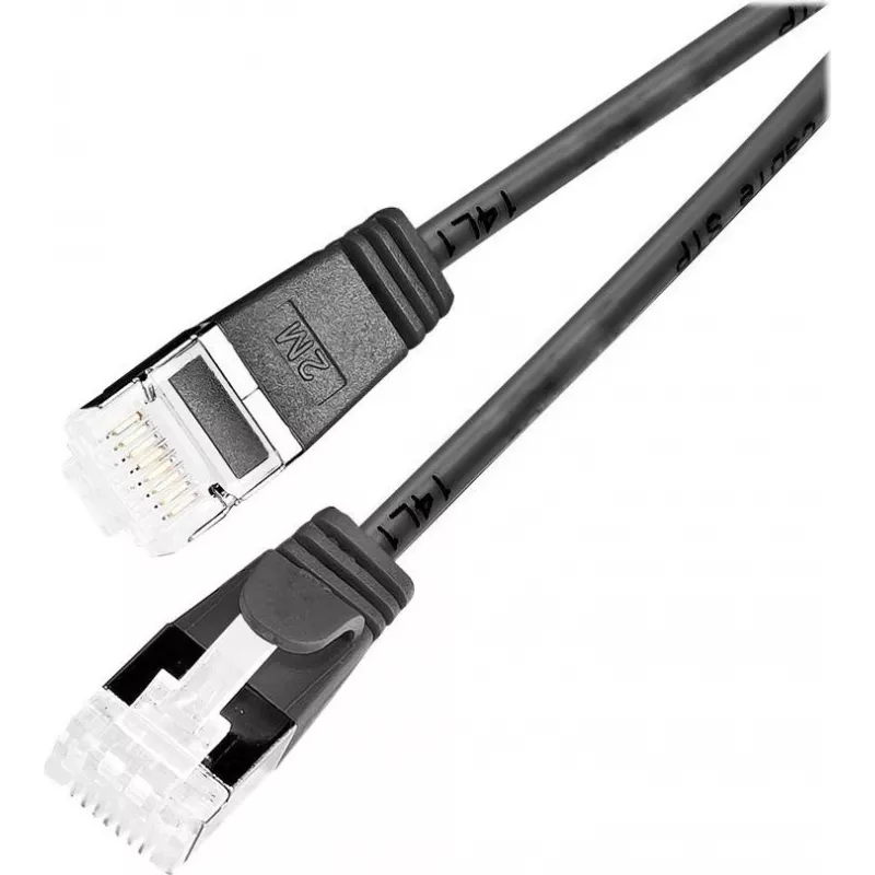 Wirewin Slim Cat6a U/FTP kabel krosowy RJ45, 5 m, czarny