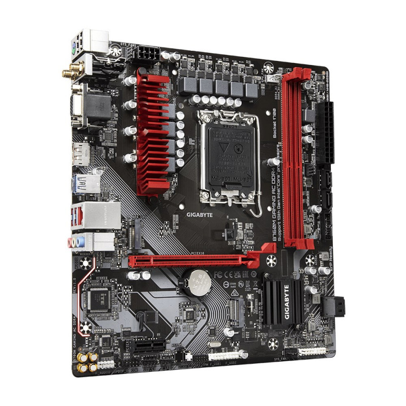 Płyta główna GIGABYTE B760M GAMING AC DDR4, Intel Core 14. generacji, sekcja VRM 6+2+1, DDR4 do 5333 MHz (OC), 2x M.2 PCIe 4.0, Wi-Fi 802.11ac, 2.5GbE LAN