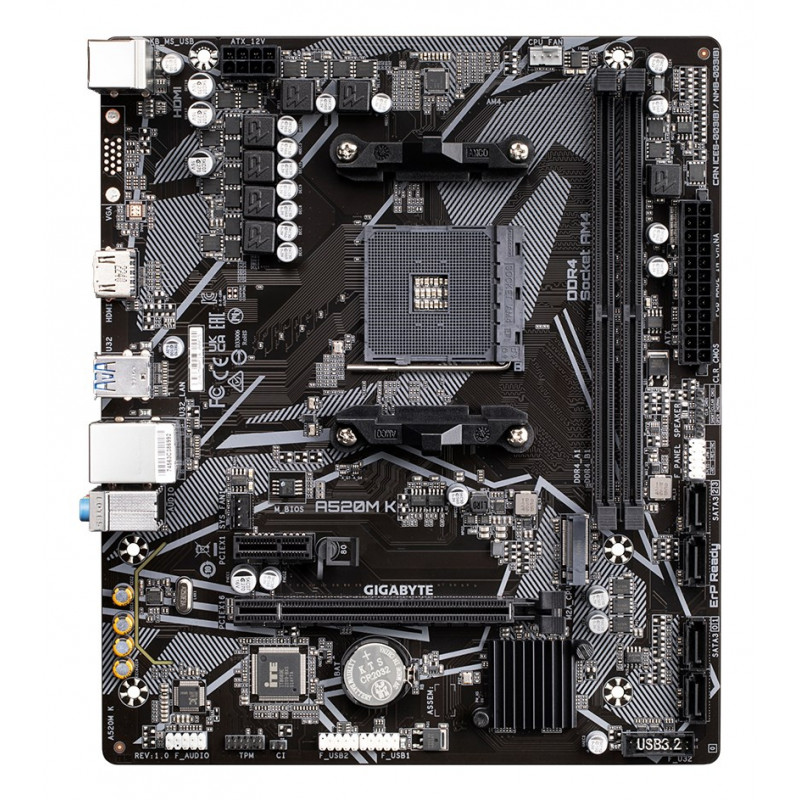 Płyta główna Gigabyte A520M K, AMD A520, AM4, mATX