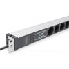 Digitus DN-95432 listwa zasilająca PDU 19 inch, 6x Schuko, kabel 2 m, wtyk Schuko, 16 A, ochrona przeciwprzepięciowa i filtr