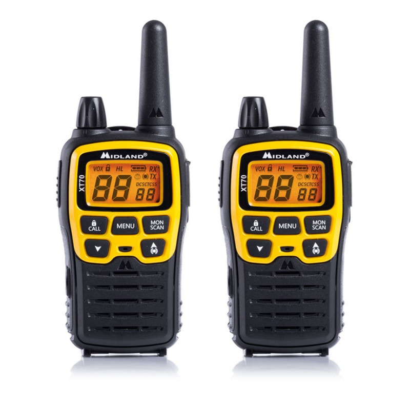 Midland XT70 Adventure radiotelefon, 93 kanały, 433,075 - 446,09375 MHz, czarno-żółty