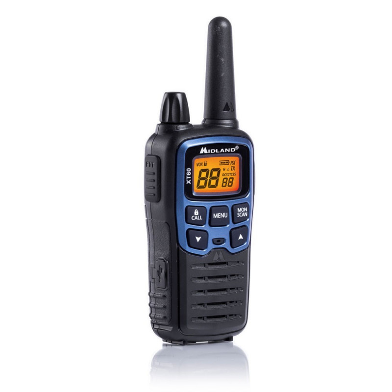 Midland XT60 radiotelefon 24 kanały 446.00625 - 446.0937 MHz czarny, niebieski