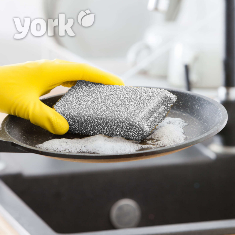 YORK Gąbka do powierzchni Teflon w metalowej obudowie 12.5x8x2.7cm