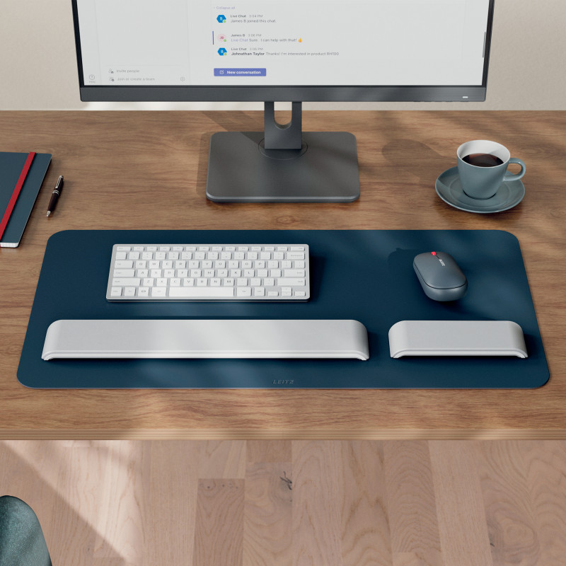 Leitz podkładka na biurko, 700 x 360 mm, skóra z recyklingu, gładka, ciemnoszara (5385-00-89)