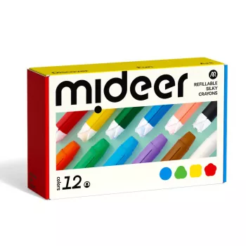 Wkłady do miękkich, zmywalnych kredek Mideer Silky Crayons, 12 szt.